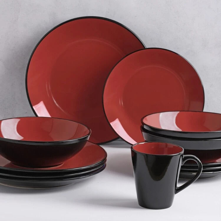 Soren Osaka 16-Piece Dinner Set Red - Image 2