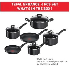 Tefal Enhance Induction Non-Stick 6 Piece Cook Set