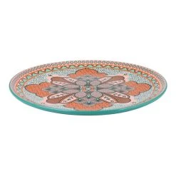 Casa Domani Pelagie Round Serving Platter 37 Cm Teal/Terracotta