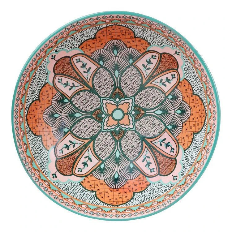 Casa Domani Pelagie Round Serving Bowl 31 Cm Teal/Terracotta