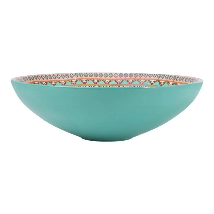 Casa Domani Pelagie Round Serving Bowl 31 Cm Teal/Terracotta - Image 2