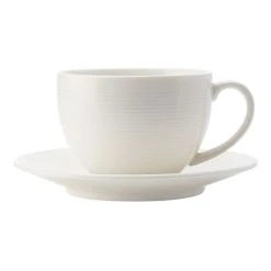 Casa Domani Casual White Evolve Coupe Cup And Saucer