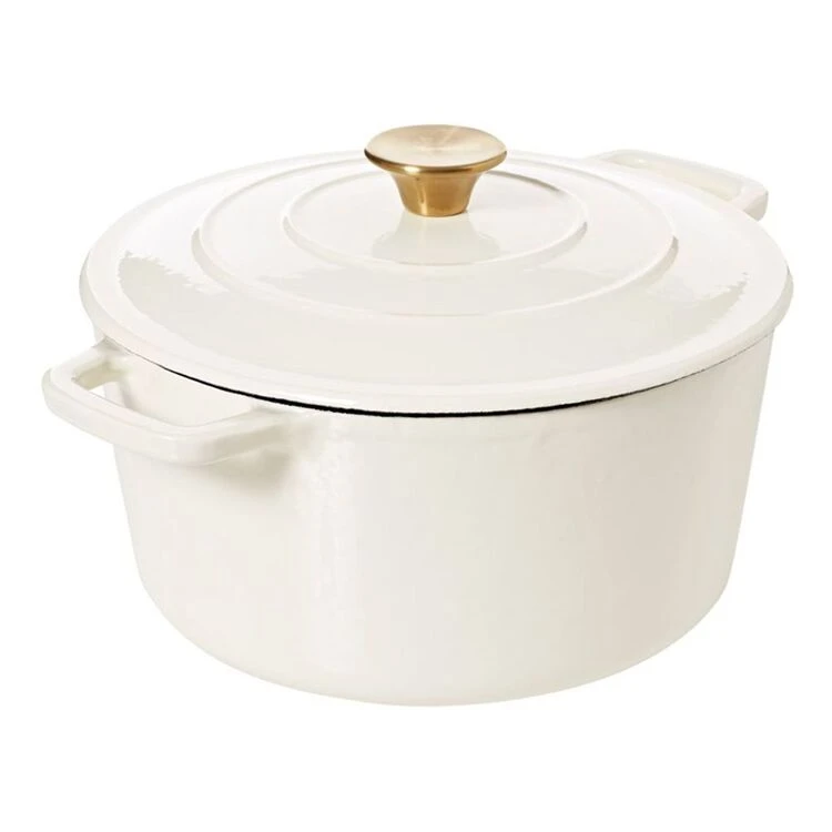Smith & Nobel Luxe Cast Iron Casserole 5L Almond Gold - Image 2