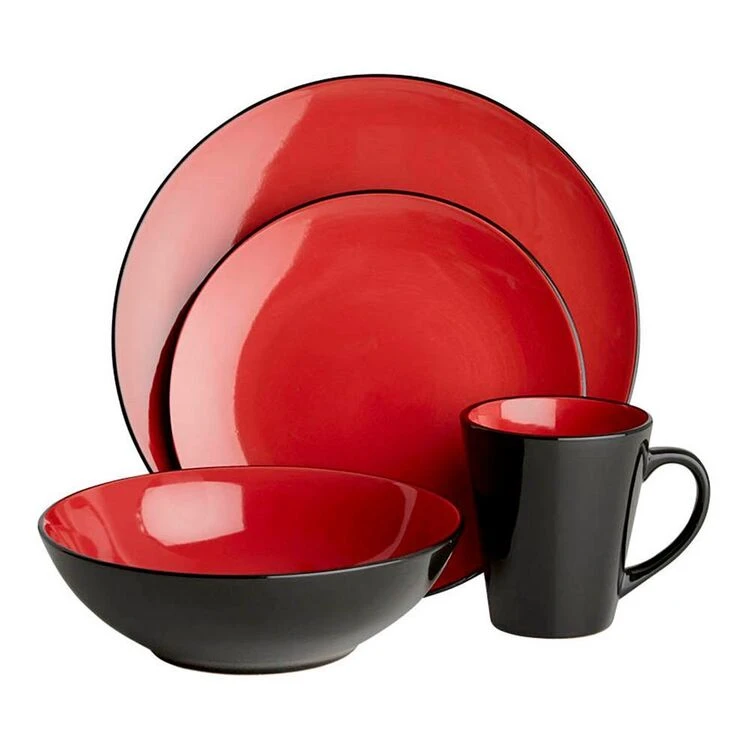 Soren Osaka 16-Piece Dinner Set Red