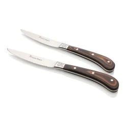 Stanley Rogers Pistol Grip 4-Piece Woodland Steak Knife Set Brown