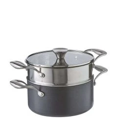 S&N By Miguel Maestre Hard Anodised Casserole With Steamer 20cm
