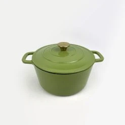 Smith & Nobel Luxe Cast Iron Casserole Green 5L