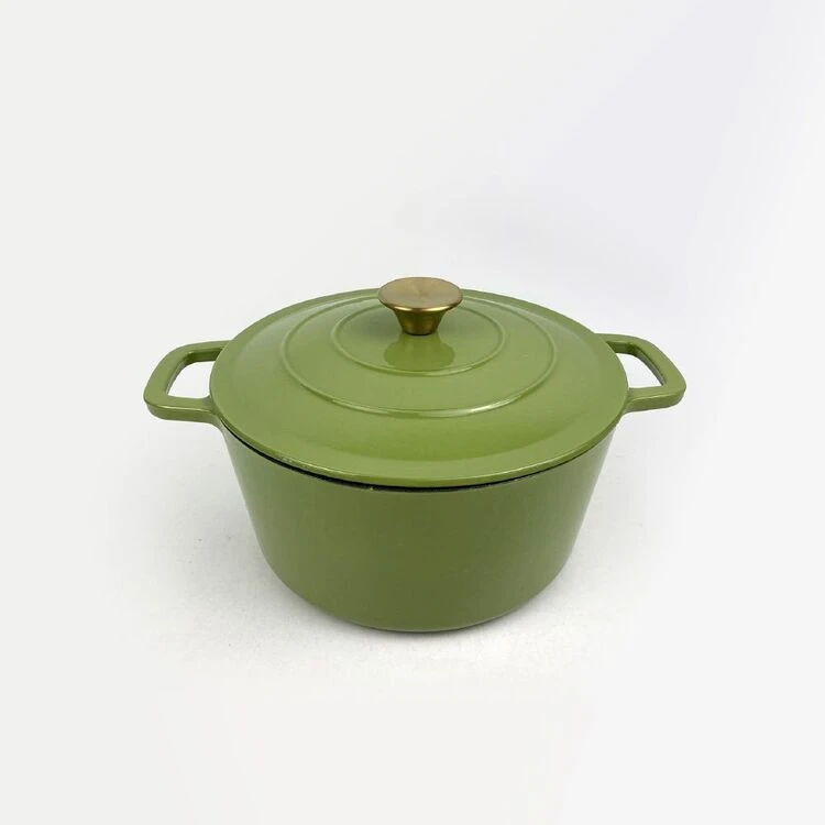 Smith & Nobel Luxe Cast Iron Casserole Green 5L