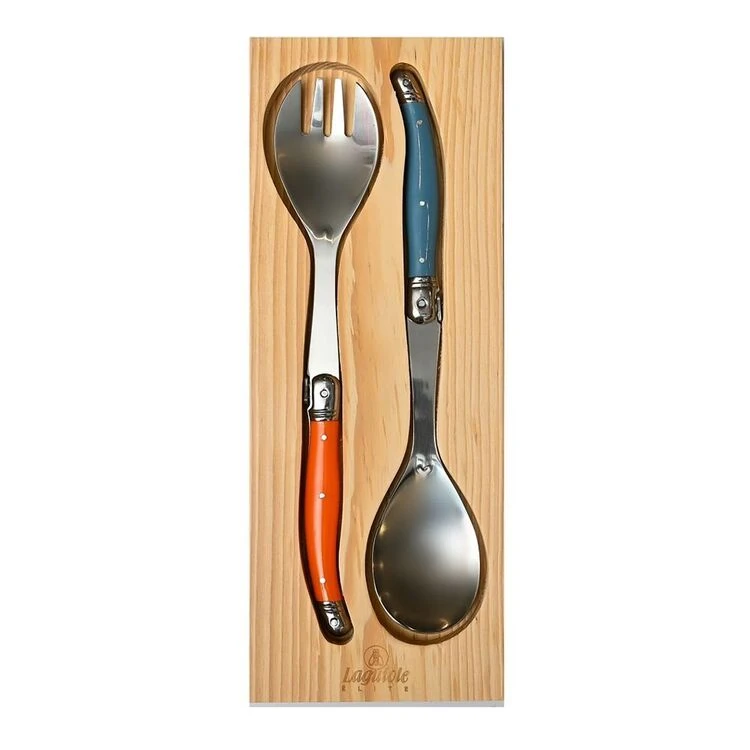 Laguiole Elite Rainbow 2 Piece Salad Server Set - Image 2