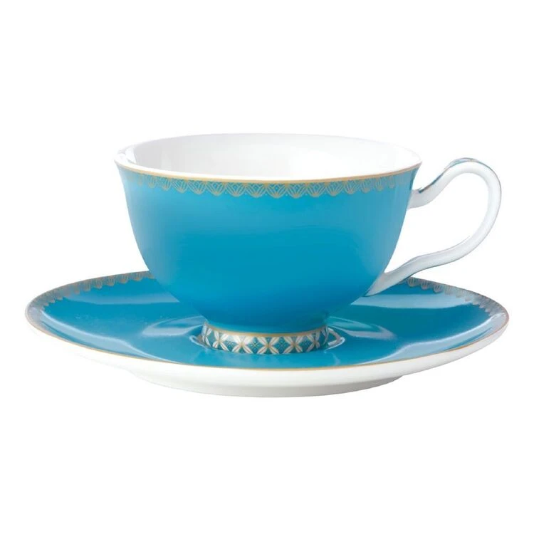 Maxwell & Williams Teas & C's Classic Footed Cup & Saucer 200mL Aqua Gift Boxed