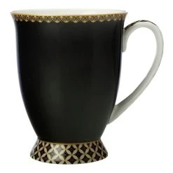 Maxwell & Williams Teas & C's Classic Footed Mug 300mL Black Gift Boxed