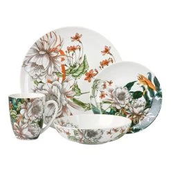 Maxwell & Williams The Blck Pen Night Garden Flower Dinner Set 16 Piece